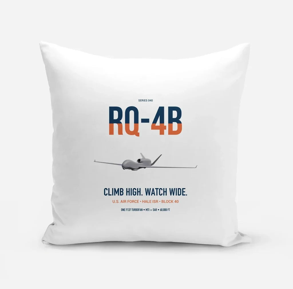 RQ-4B Global Hawk design on white pillow