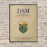 Thumbnail for Des Moines International Airport DSM vertical canvas print - framed - beige background