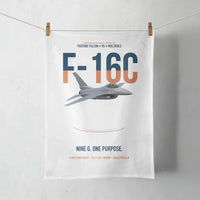 Thumbnail for F-16C Fighting Falcon Nine G One Purpose design on white towel