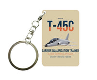 Thumbnail for T-45C Goshawk design on beige designed key chain, double-side print