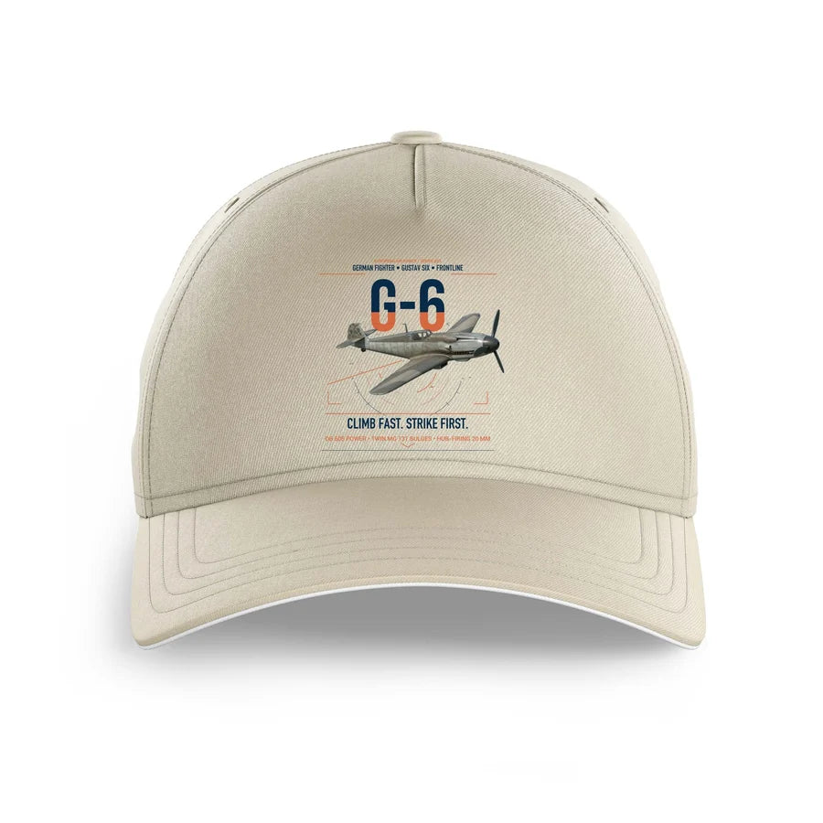 Messerschmitt Bf 109G-6 design on beige printed hat