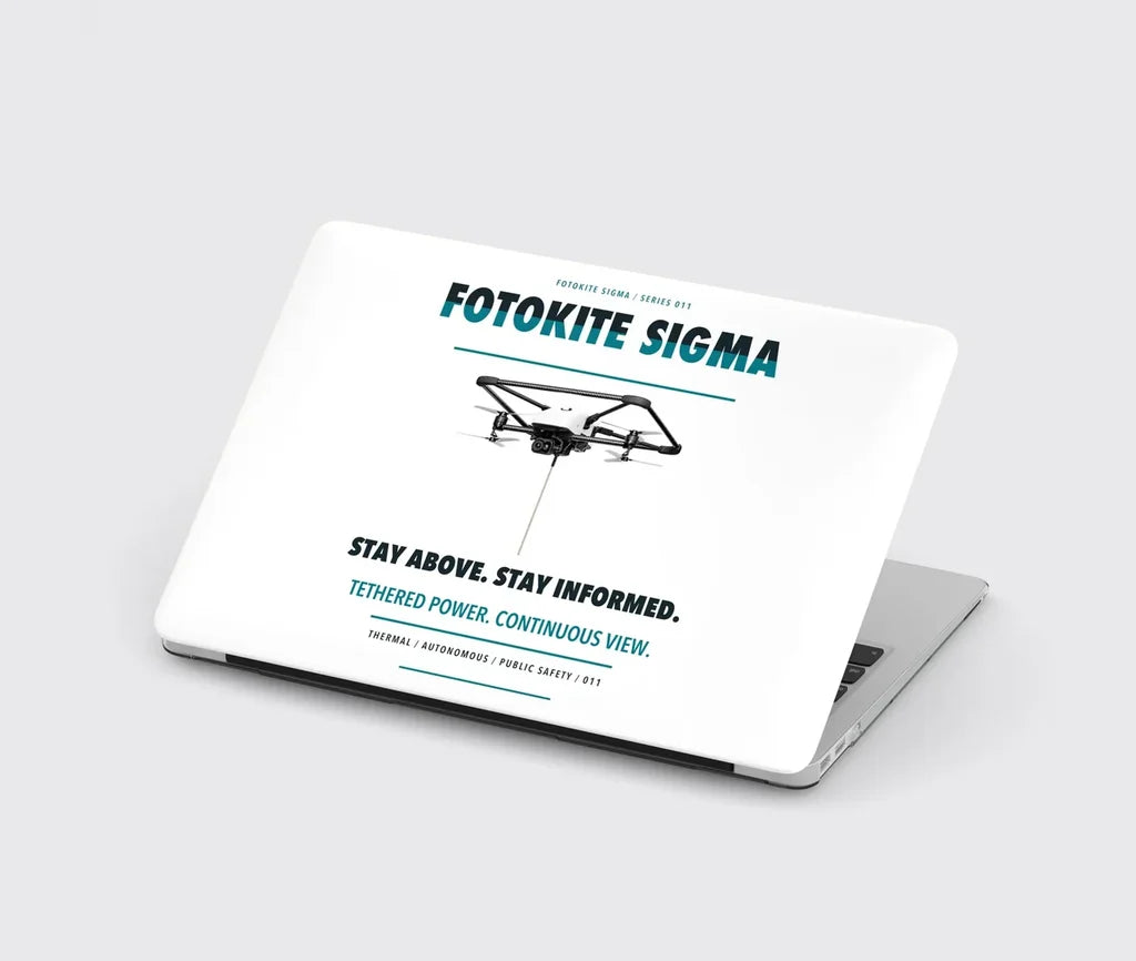 Fotokite Sigma design on white MacBook case