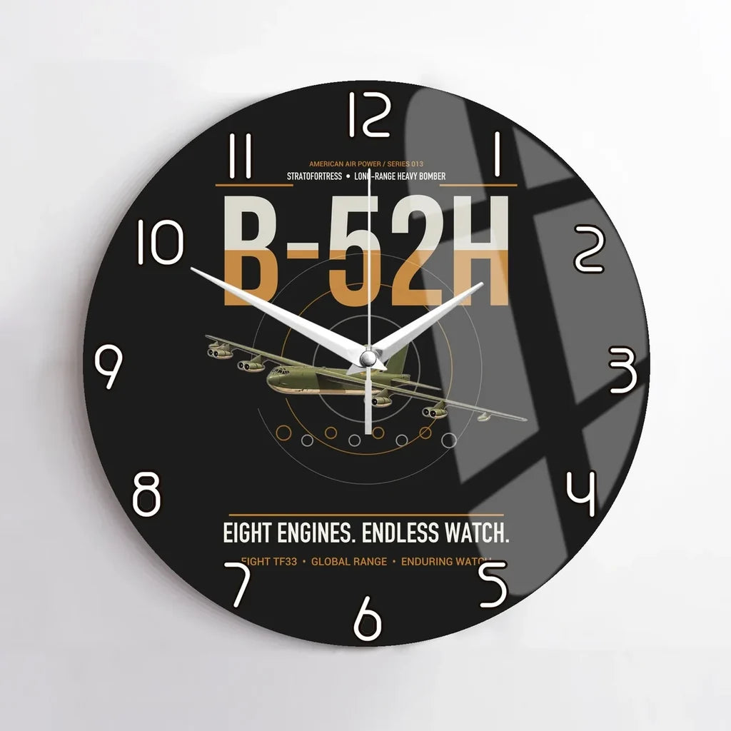 B-52H Stratofortress design on black no frame wall clock