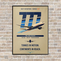 Thumbnail for Boeing 777F vertical canvas print - framed - beige background
