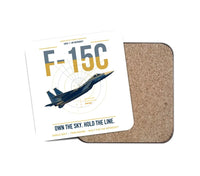 Thumbnail for F-15C Eagle design on white 1 piece coaster
