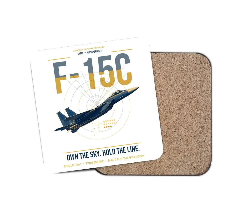 F-15C Eagle design on white 1 piece coaster