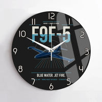 Thumbnail for F9F-5 Panther design on black no frame wall clock
