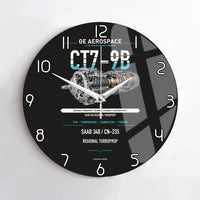 Thumbnail for CT7-9B design on black no frame wall clock