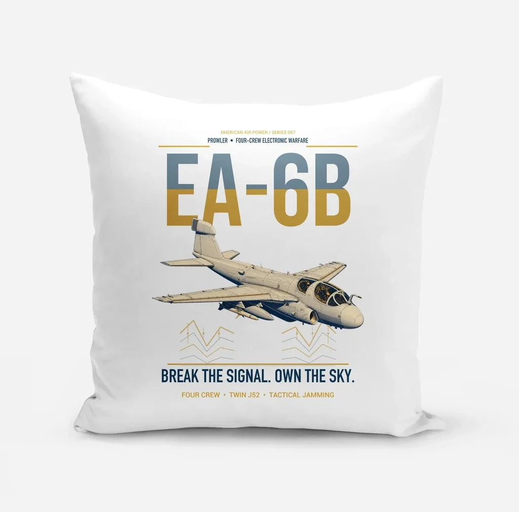 EA-6B Prowler design on white pillow