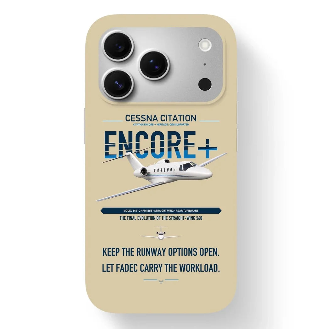 Cessna Citation Encore+ design on beige magsafe iphone case, for iPhone 17 Pro