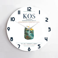 Thumbnail for Sihanouk International Airport Sihanoukville (KOS) design on white no frame wall clock
