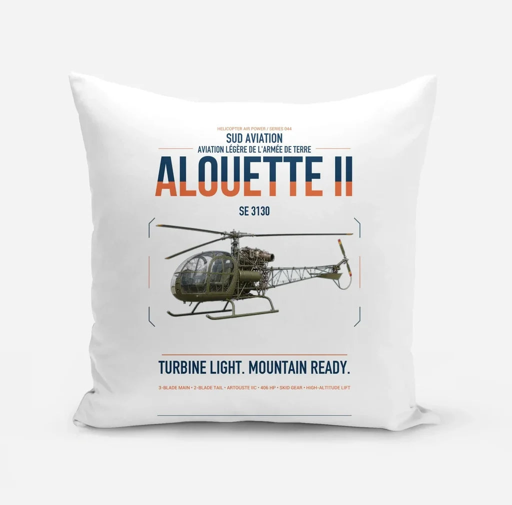 Sud Aviation SE 3130 Alouette II design on white pillow