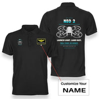 Thumbnail for DJI Neo 2 design on black polo with custom name badge