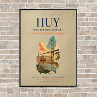 Thumbnail for Humberside Airport HUY vertical canvas print - framed - beige background