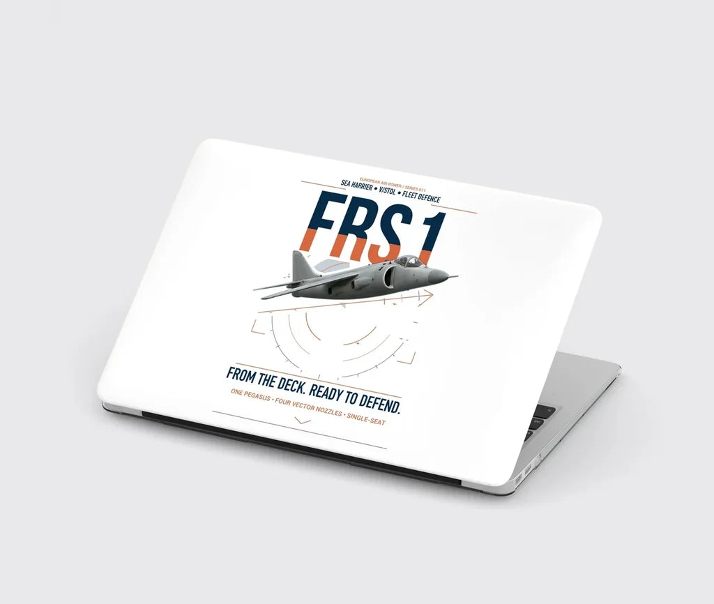 British Aerospace Sea Harrier FRS.1 design on white MacBook case