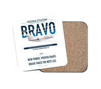 Thumbnail for Cessna Citation Bravo design on white 1 piece coaster