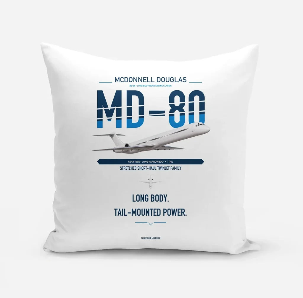 McDonnell Douglas MD-80 design on white pillow