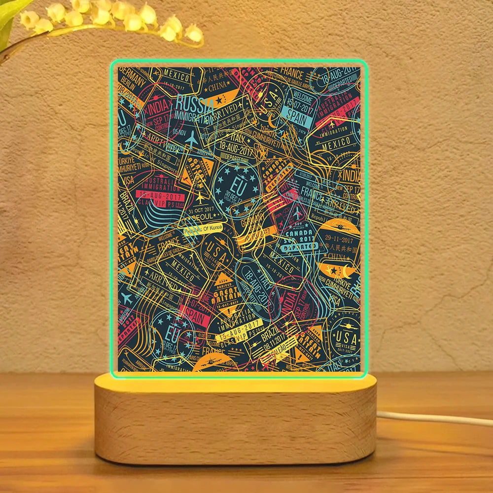 Dark Coloured Passport Stamps Lamp - view 2