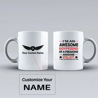 Thumbnail for I am an Awesome Boyfriend Ceramic White aviation design on ceramic mug, premium ceramic with glazed finish.