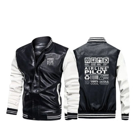 Airline Pilot Label Stylish Leather Bomber Jackets
