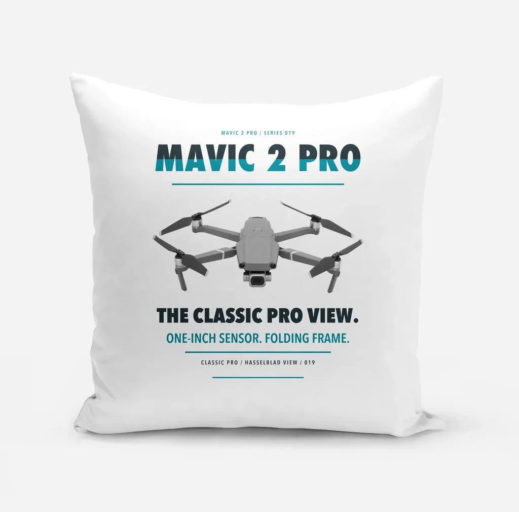 DJI Mavic 2 Pro design on white pillow