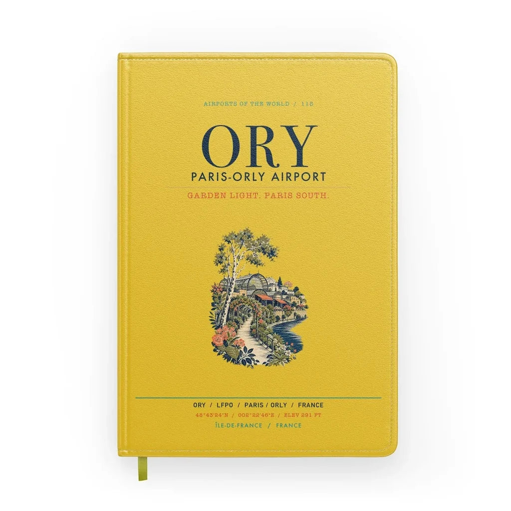 Paris-Orly Airport (ORY) design on yellow notebook
