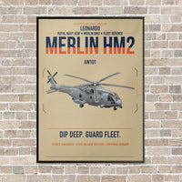 Thumbnail for Leonardo AW101 Merlin HM2 vertical canvas print - framed - beige background