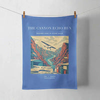 Thumbnail for VINTAGE G4338 - The Canyon Echo Run - Designed Towels design on blue
