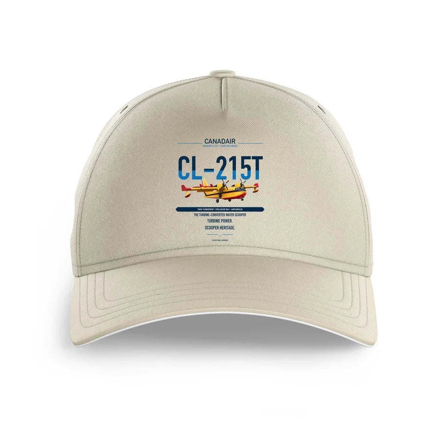 Canadair CL-215T design on beige printed hat