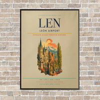 Thumbnail for León Airport LEN vertical canvas print - framed - beige background