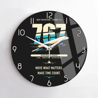 Thumbnail for Boeing 767-300F design on black no frame wall clock
