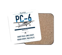 Thumbnail for Pilatus PC-6 Porter design on white 1 piece coaster
