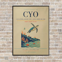 Thumbnail for Vilo Acuña Airport CYO — Cayo Largo del Sur vertical canvas print - framed - beige background