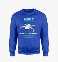 Thumbnail for DJI Mini 2 design on blue sweatshirt