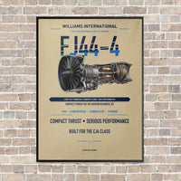 Thumbnail for FJ44-4 vertical canvas print - framed - beige background