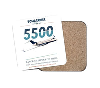 Thumbnail for Bombardier Global 5500 design on white 1 piece coaster