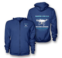 Thumbnail for DJI Phantom 4 Pro V2.0 design on blue zipped hoodie