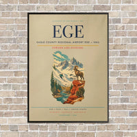 Thumbnail for Eagle County Regional Airport EGE — Vail vertical canvas print - framed - beige background