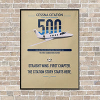 Thumbnail for Cessna Citation 500 - Citation I vertical canvas print - framed - beige background