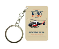 Thumbnail for Airbus H130 design on beige designed key chain, double-side print