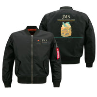 Thumbnail for Jamestown Regional Airport (JMS) design on black bomber jacket