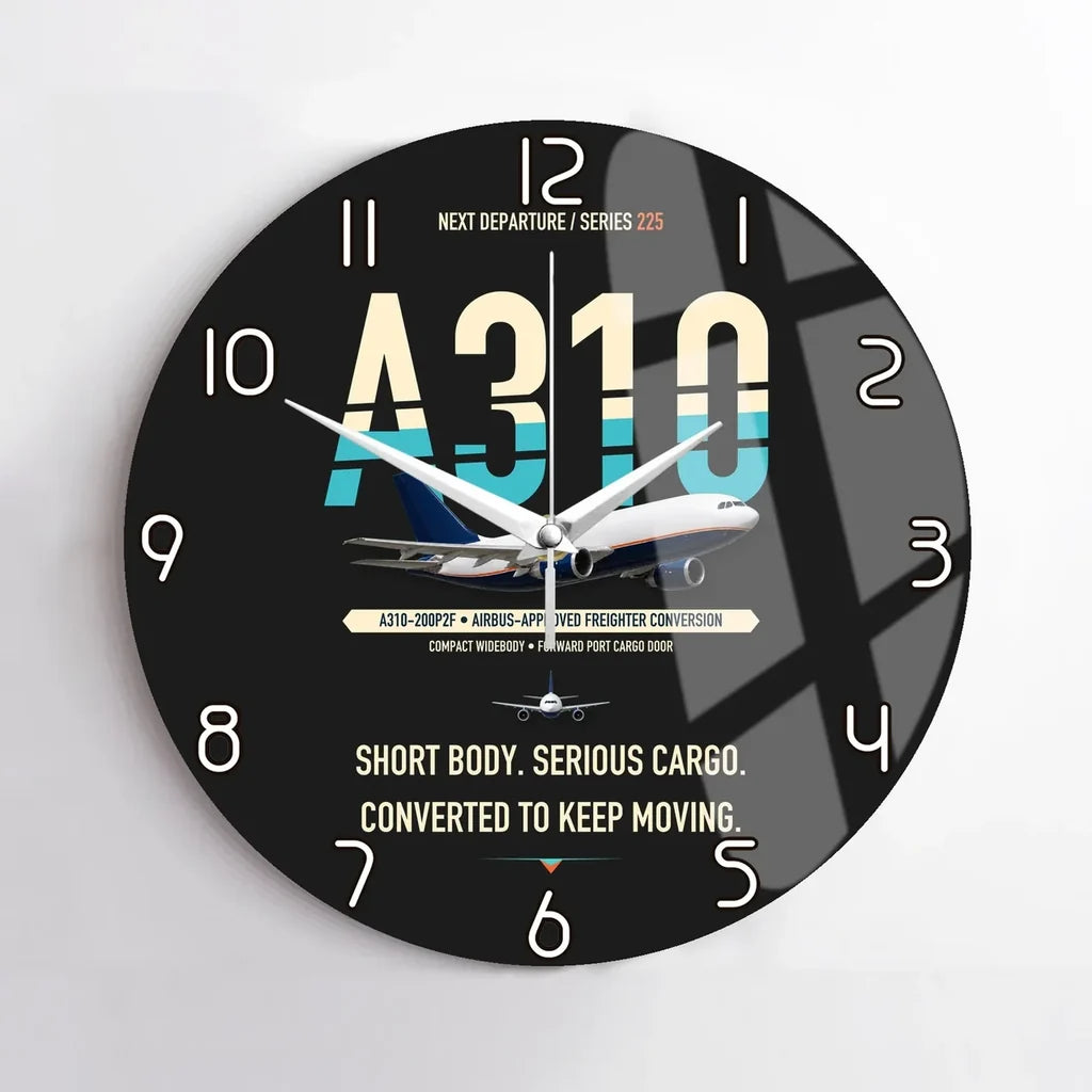 Airbus A310-200P2F design on black no frame wall clock