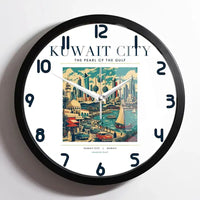 Thumbnail for KUWAIT CITY - Poster - Wall Clock Framed - White