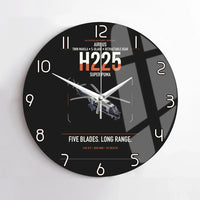 Thumbnail for Airbus H225 design on black no frame wall clock