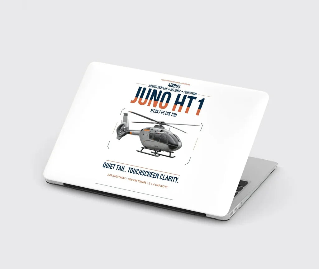 Airbus H135 Juno HT1 design on white MacBook case
