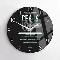 Thumbnail for CF6-6 design on black no frame wall clock