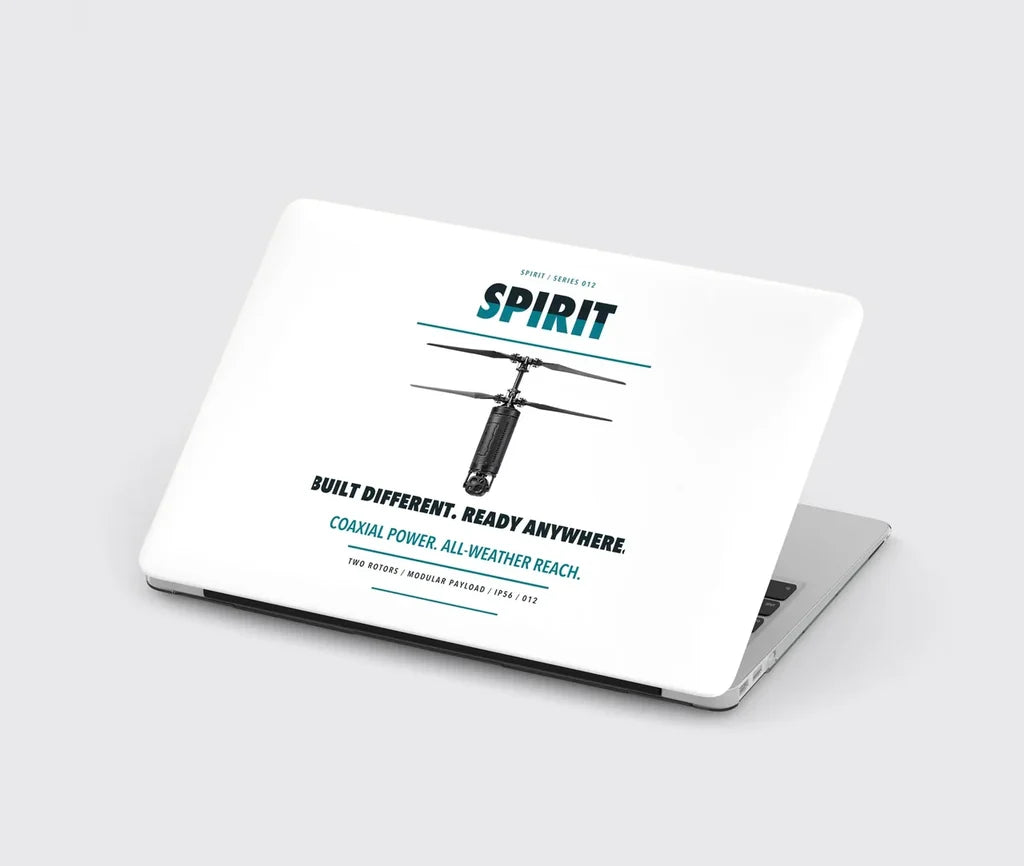 Ascent AeroSystems Spirit design on white MacBook case