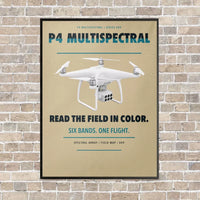Thumbnail for DJI P4 Multispectral vertical canvas print - framed - beige background
