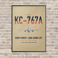 Thumbnail for Boeing KC-767A vertical canvas print - framed - beige background