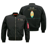 Thumbnail for Julius Nyerere International Airport (DAR) design on black bomber jacket